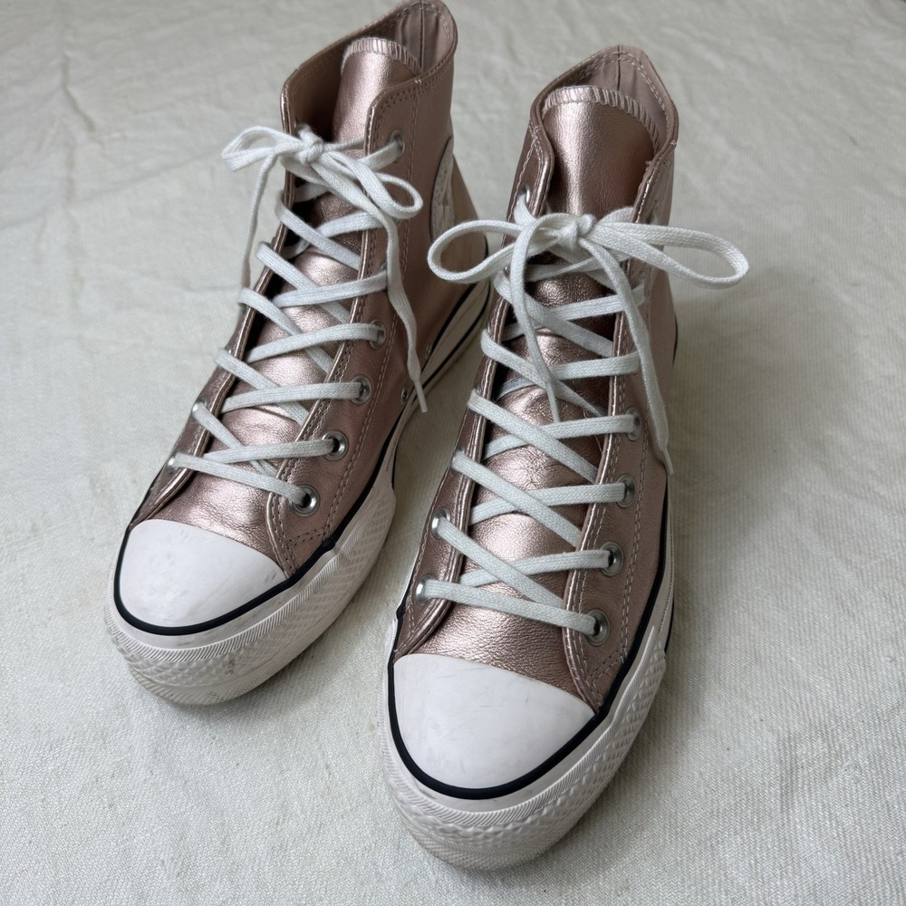 Converse Chuck Taylor High Top Sneakers Rose Metallic Womens Size 5 All Star Y2K